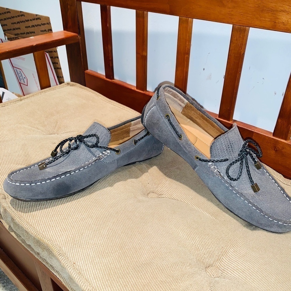 Alfani Cable Suede Grey Loafers.